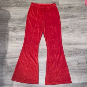 NWT Ribbed Red Flare Pants